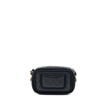 Chanel Camera Bag Leather/ Canvas Black