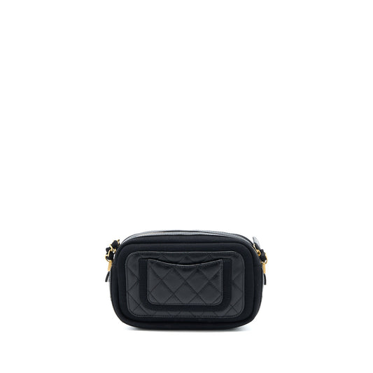 Chanel Camera Bag Leather/ Canvas Black