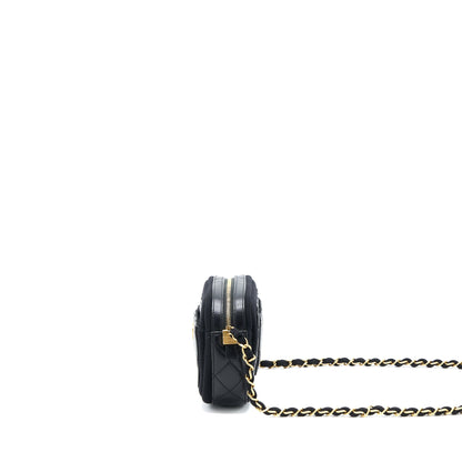 Chanel Camera Bag Leather/ Canvas Black