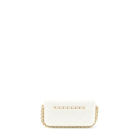 Chanel Rectangular Mini Flap Phone Case Bag Quilted Lambskin White L (Microchip)
