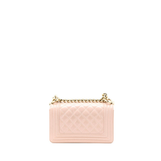 Chanel Small Boy Bag Patent Leather Light Pink L