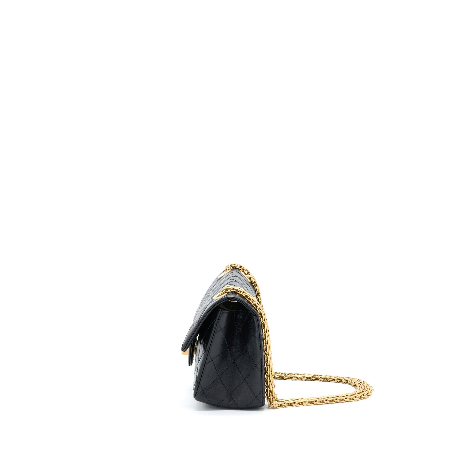 Chanel Mini 2.55 Reissue Flap Bag Aged Calfskin Black Brushed  (Microchip)