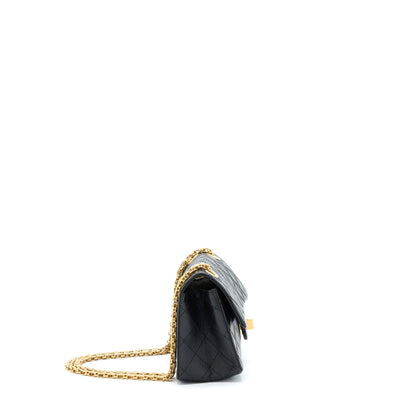 Chanel Mini 2.55 Reissue Flap Bag Aged Calfskin Black Brushed  (Microchip)