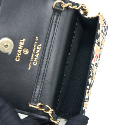 Chanel Mini Clutch with Chains Fabric Multicolour L (Microchip)