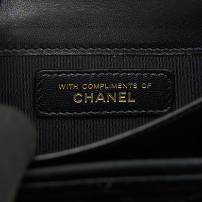 Chanel 21A velvet CC Crystal Logo Card Holder