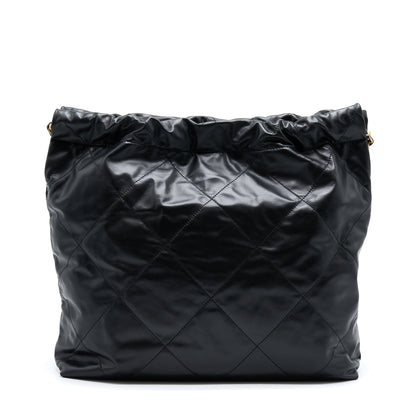 Chanel 22 Bag Medium Shiny Calfskin Black  (Microchip)