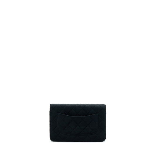Chanel Velvet Pearl Crush Wallet On Chain Black L