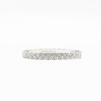 Chanel Size M Coco Crush Bracelet Quilted Motif 18k white gold diamonds
