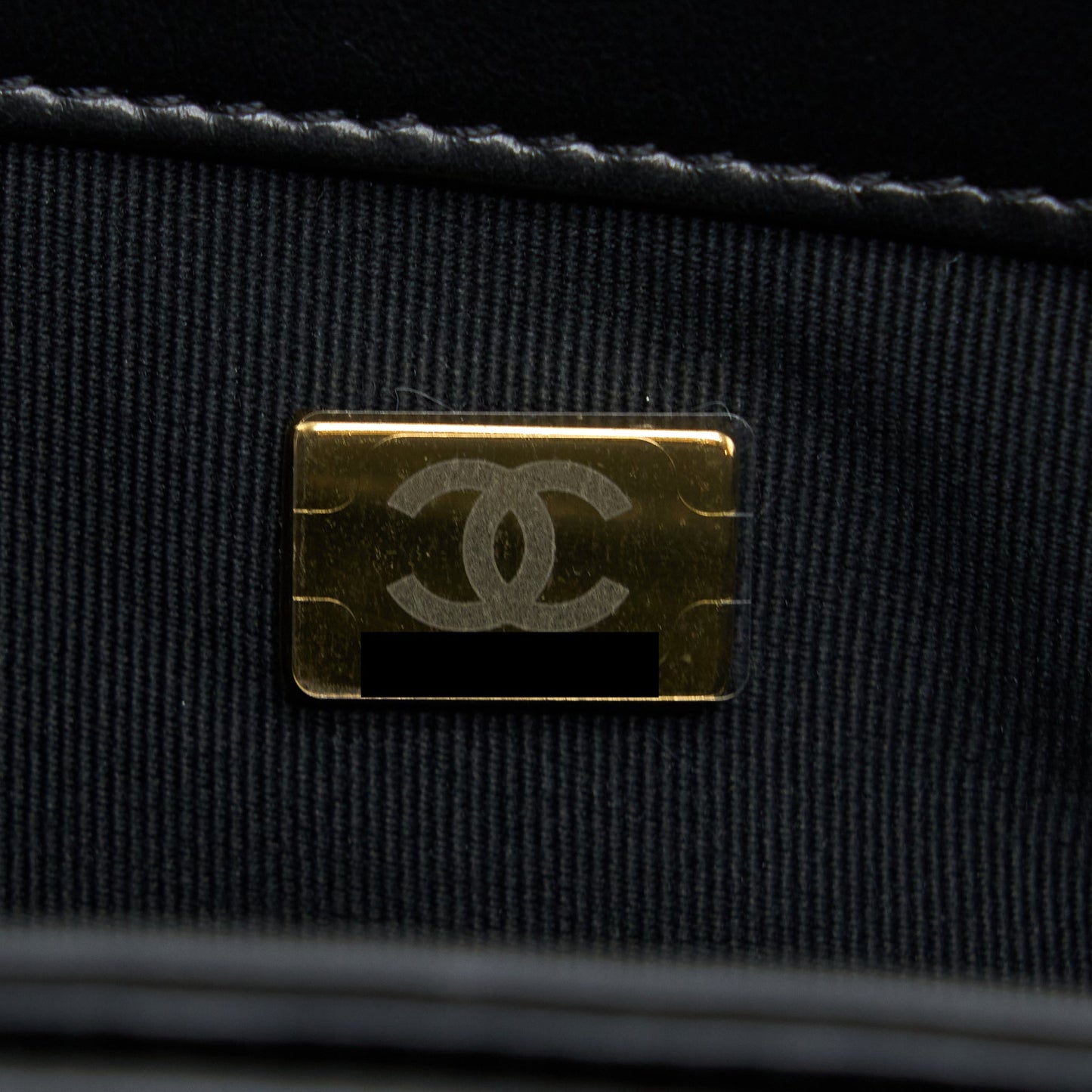 Chanel 22K Gold Pillar Adjustment Chain Flap Bag Lambskin Black  (Microchip)