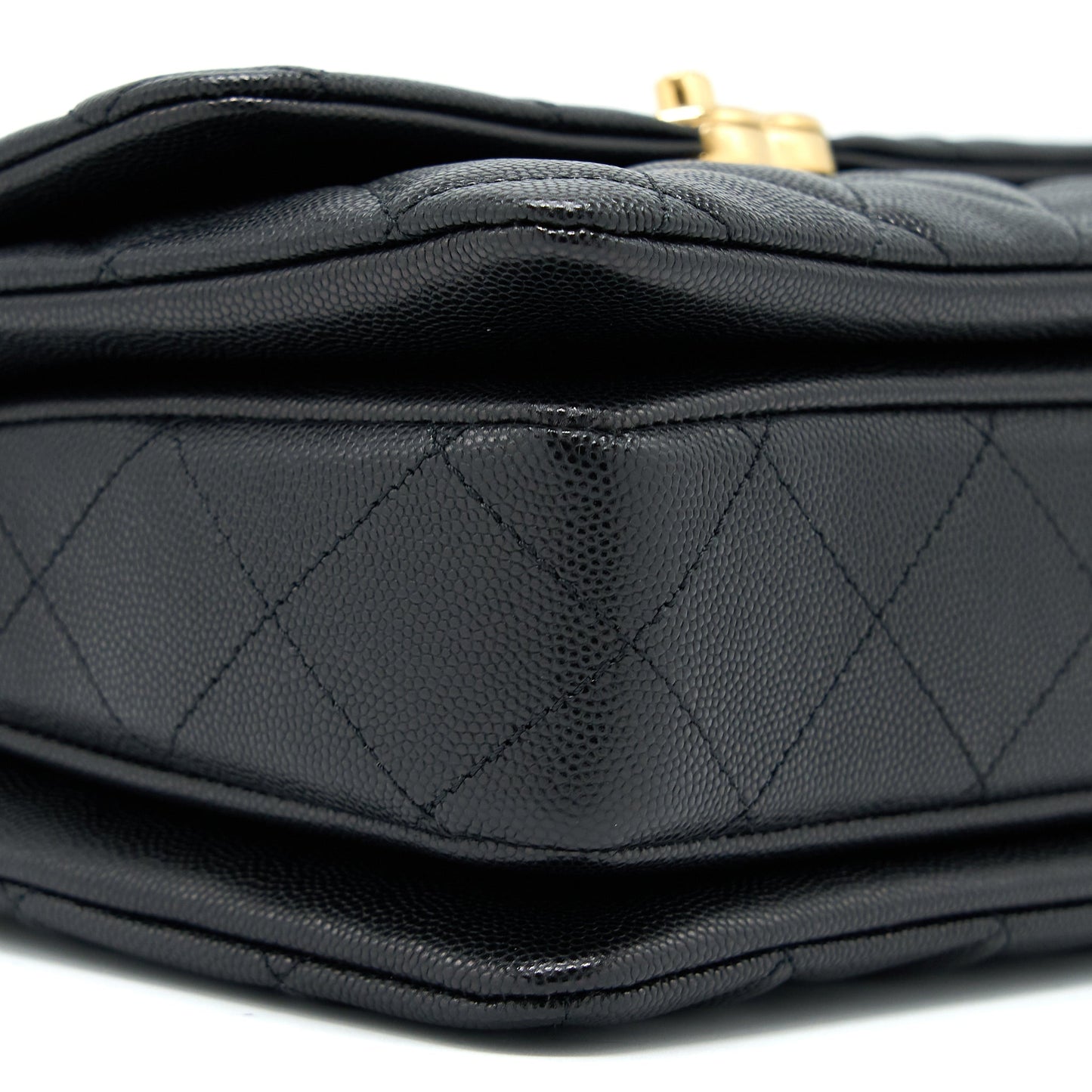 Chanel 22K Coco First Flap Bag Grained Calfskin Black  (Microchip)