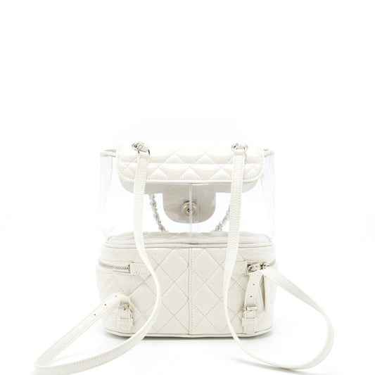 Chanel PVC Aquarium Backpack Aged Calfskin White