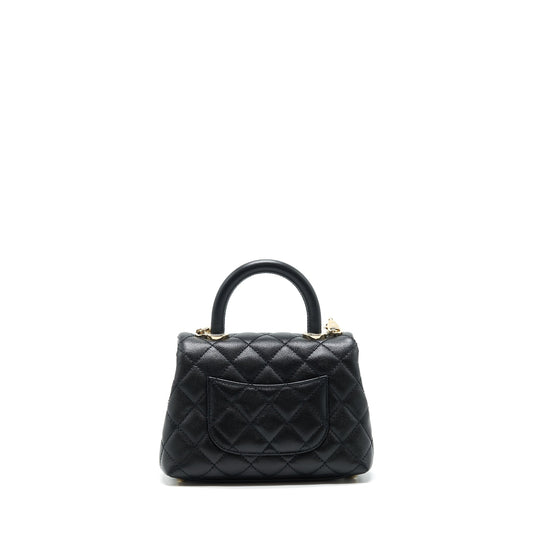 Chanel mini coco handle 20cm Caviar black with L