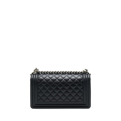 Chanel Medium Boy Calfskin Black Ruthenium Hardware