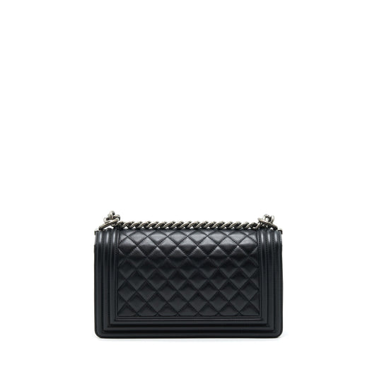 Chanel Medium Boy Calfskin Black Ruthenium Hardware
