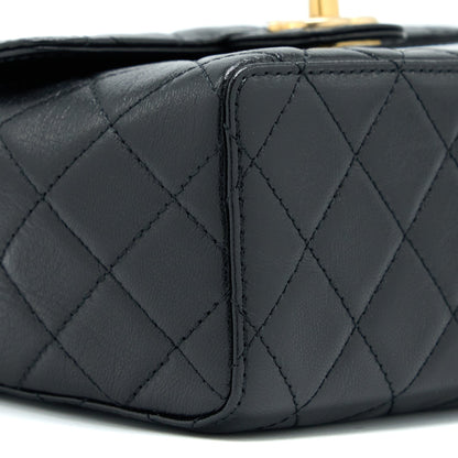Chanel 22K Retro Classic New Square Flap Bag Goatskin Black  (Microchip)