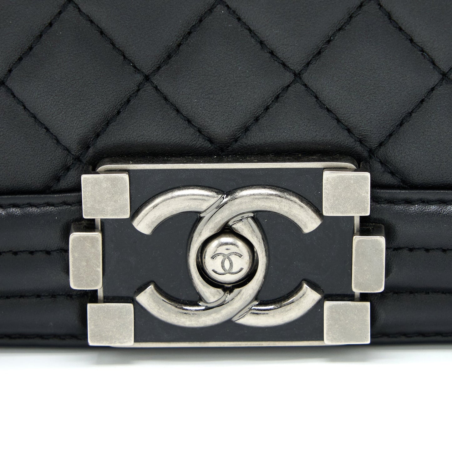Chanel Medium Boy Bag Lambskin Black Ruthenium