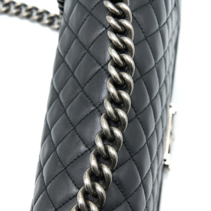 Chanel Medium Boy Bag Lambskin Black Ruthenium