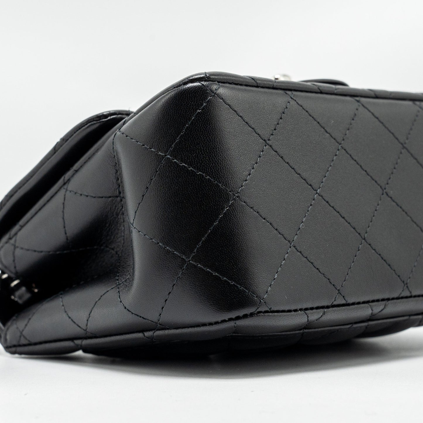 Chanel Mini Square Flap Bag Lambskin Black  (Microchip)
