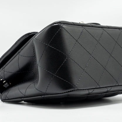 Chanel Mini Square Flap Bag Lambskin Black  (Microchip)