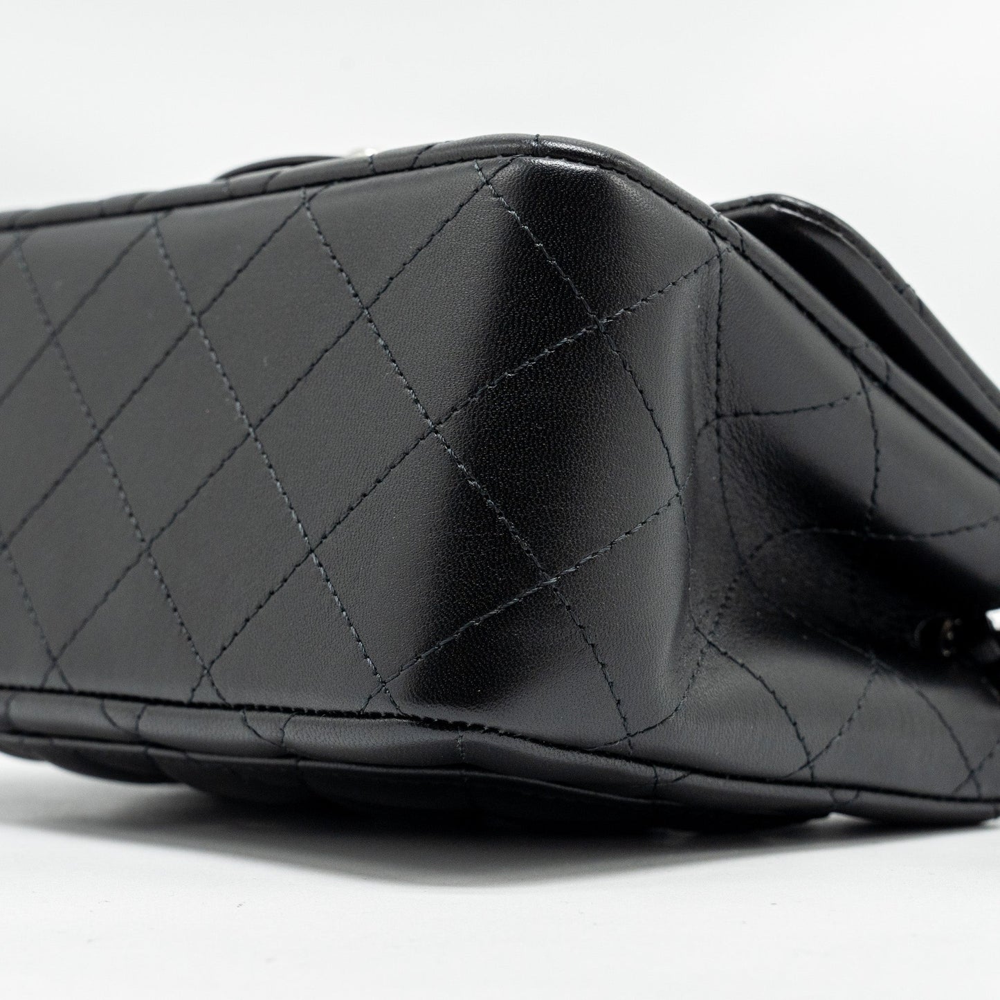 Chanel Mini Square Flap Bag Lambskin Black  (Microchip)