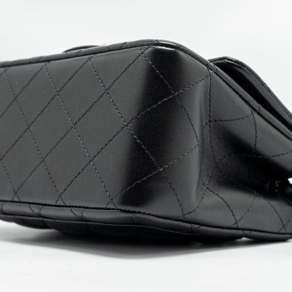 Chanel Mini Square Flap Bag Lambskin Black  (Microchip)