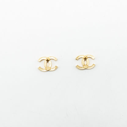 Chanel CC Logo Earrings Gold Tone