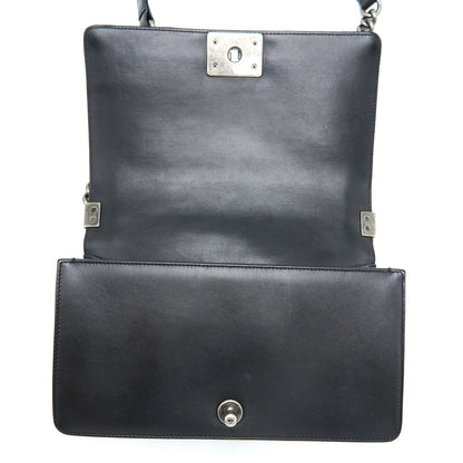 Chanel Medium Boy Bag Lambskin Black Ruthenium
