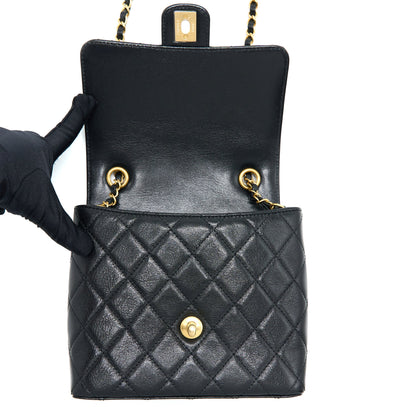 Chanel 22K Retro Classic New Square Flap Bag Goatskin Black  (Microchip)