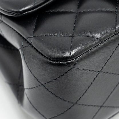 Chanel Mini Square Flap Bag Lambskin Black  (Microchip)