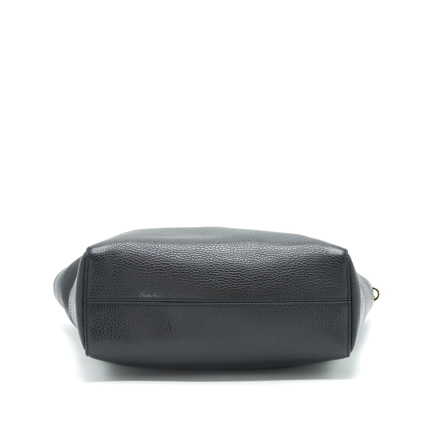 Gucci Grained calfskin Tote Bag Black with long strap