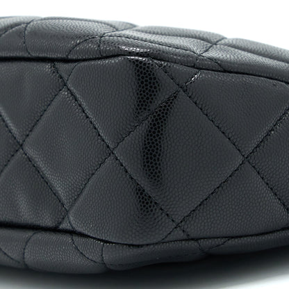Chanel 22A Twist Your Buttons Hobo Shoulder Bag Caviar Black  (Microchip)