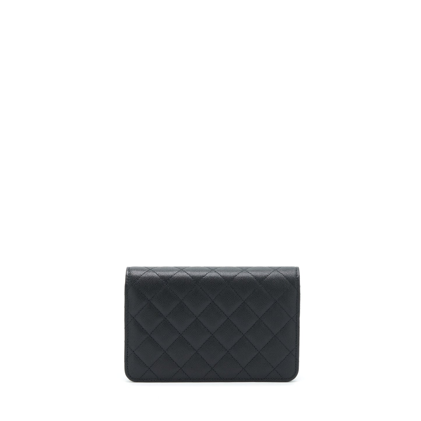 Chanel 22S Detailed Logo Wallet On Chain Caviar Black L