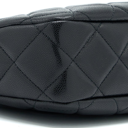 Chanel 22A Twist Your Buttons Hobo Shoulder Bag Caviar Black  (Microchip)