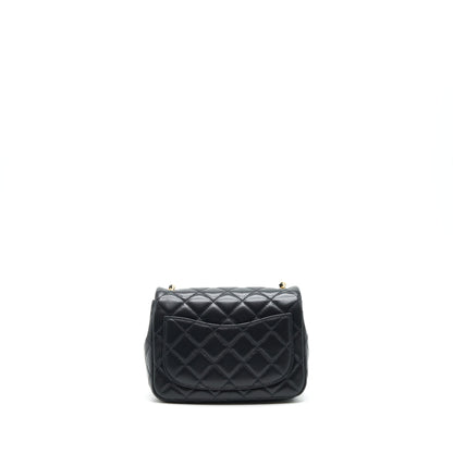 Chanel 22C Pearl Crush Mini Square Flap Bag Lambskin Black