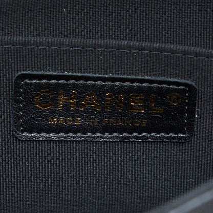 Chanel 21A Quilted Detailed Logo Flap Bag Lambskin Black  (Microchip)
