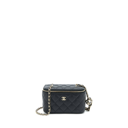 Chanel 23C Pearl Crush Long Vanity Lambskin Black L (Microchip)
