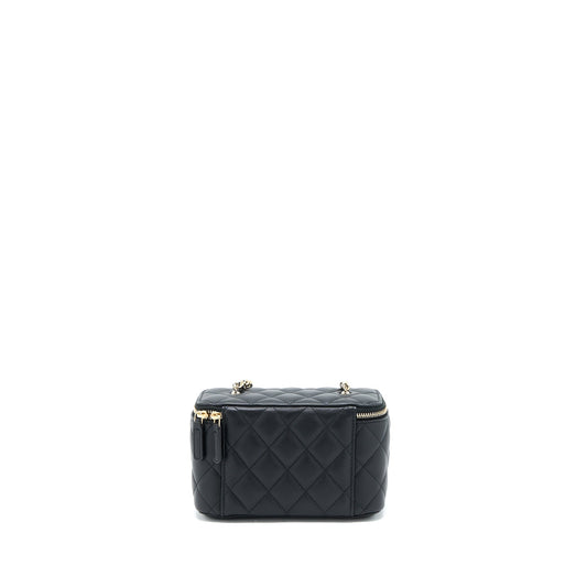Chanel 23C Pearl Crush Long Vanity Lambskin Black L (Microchip)