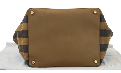 Fendi Pecan Canvas Leather Black/Brown Shoulder Bag