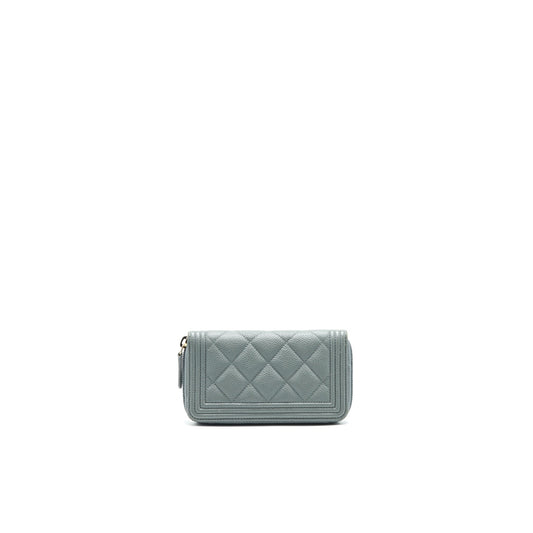 Chanel Caviar small Zip Wallet Grey
