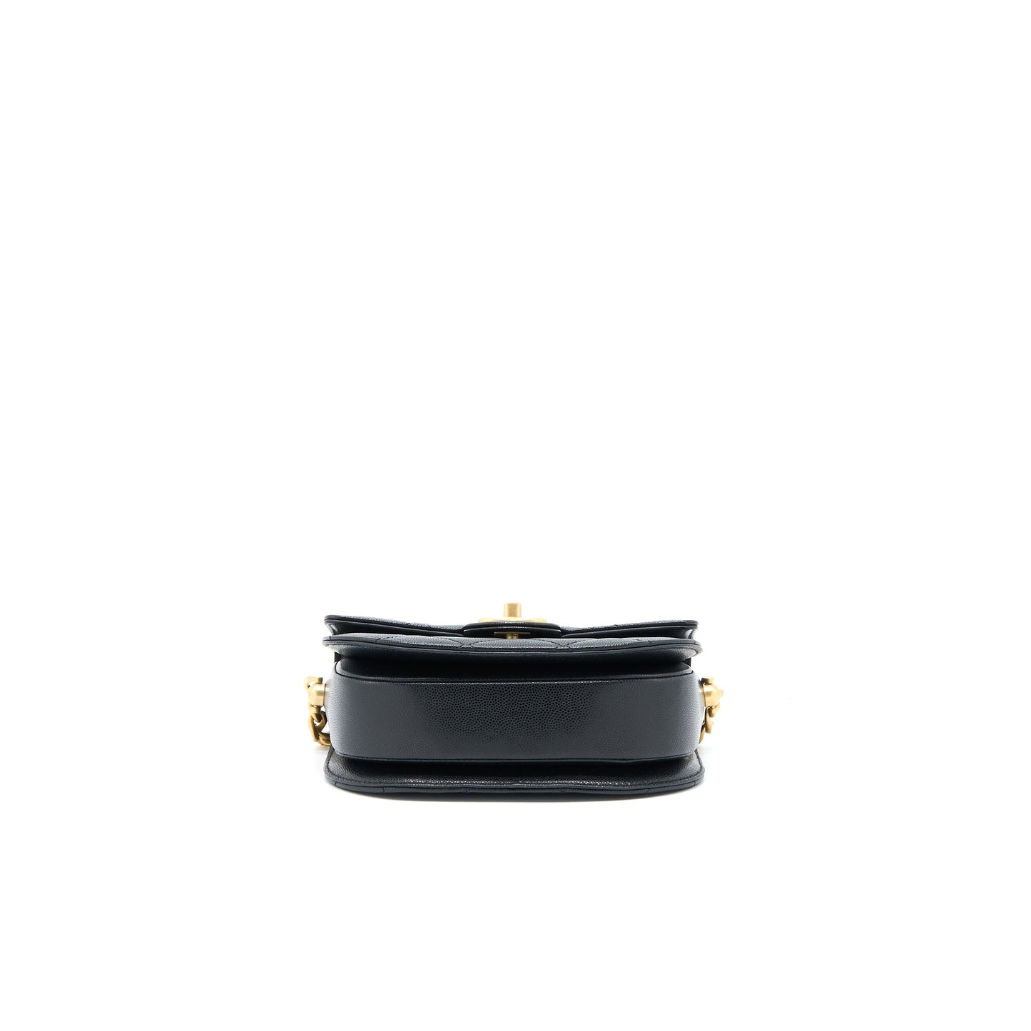 Chanel 22B Round Messenger Bag Grained Calfskin Black Brushed  (Microchip)