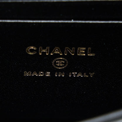 Chanel 22B Flap Bag Enamel/CC Logo Top Handle Lambskin Black Brushed