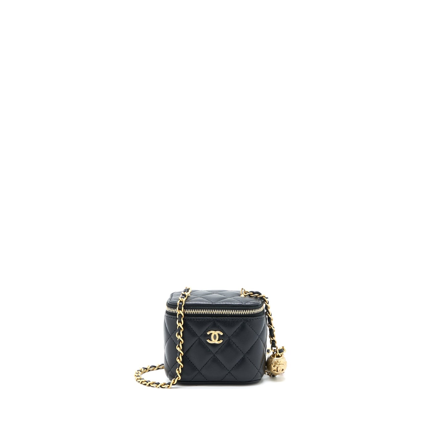Chanel Pearl Crush Mini Vanity with Chain Lambskin Black  (Microchip)