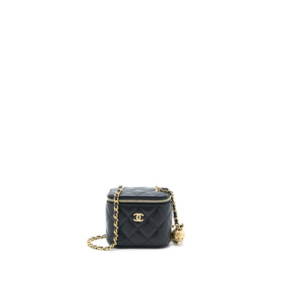 Chanel Pearl Crush Mini Vanity with Chain Lambskin Black  (Microchip)