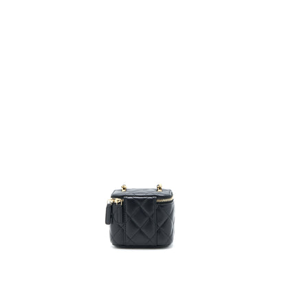 Chanel Pearl Crush Mini Vanity with Chain Lambskin Black  (Microchip)