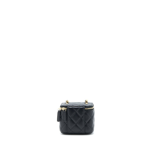 Chanel Pearl Crush Mini Vanity with Chain Lambskin Black  (Microchip)