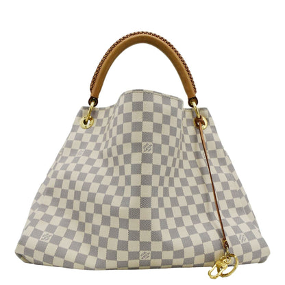 LOUIS VUITTON Artsy MM Damier Azur Hobo Bag White