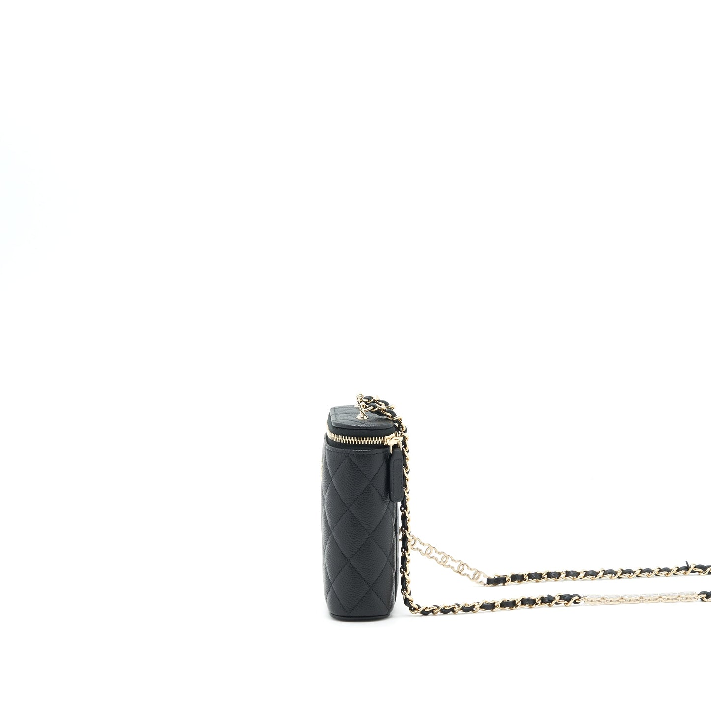Chanel 22P Vertical Mini Vanity With CC Logo Chain Caviar Black L