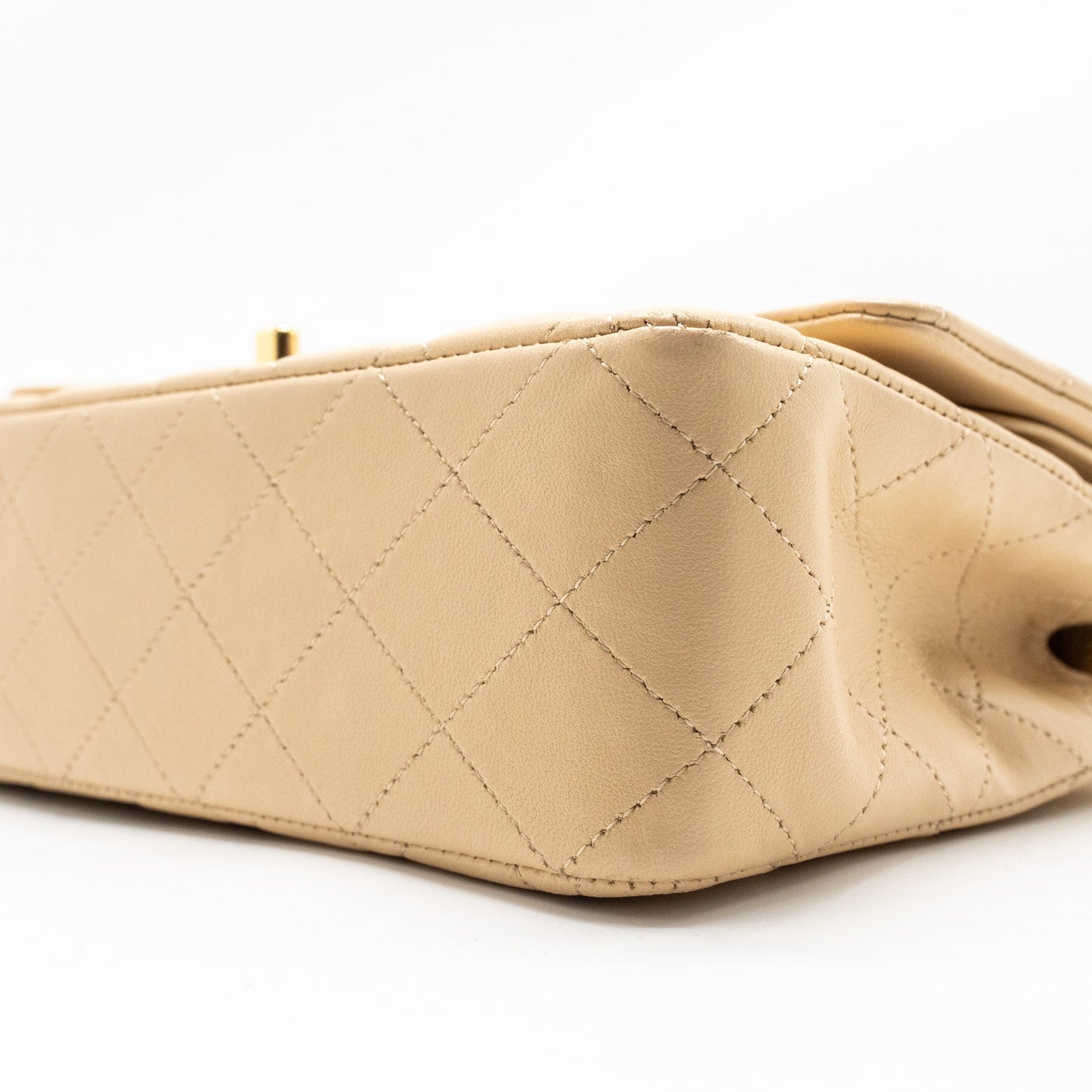 Chanel Medium Classic Double Flat Bag Lambskin Beige