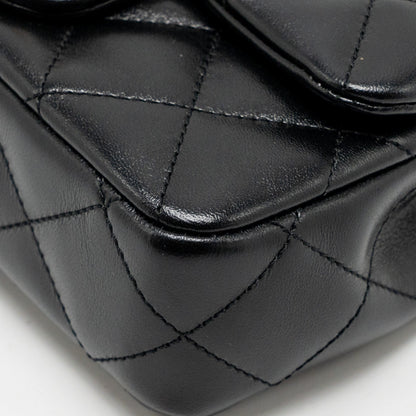 Chanel 25C Coco Love Adjustable Chain Shiny Lambskin Black  (Microchip)