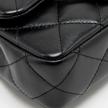 Chanel 25C Coco Love Adjustable Chain Shiny Lambskin Black  (Microchip)